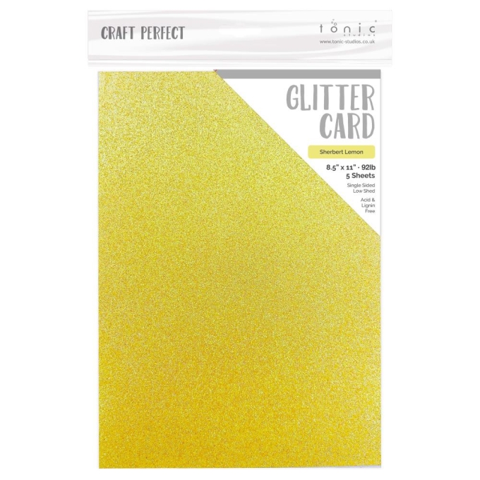 Craft Perfect sillerdav glitterkartong, Sherbet Lemon