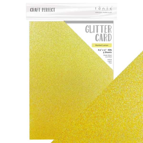 Craft Perfect sillerdav glitterkartong, Sherbet Lemon